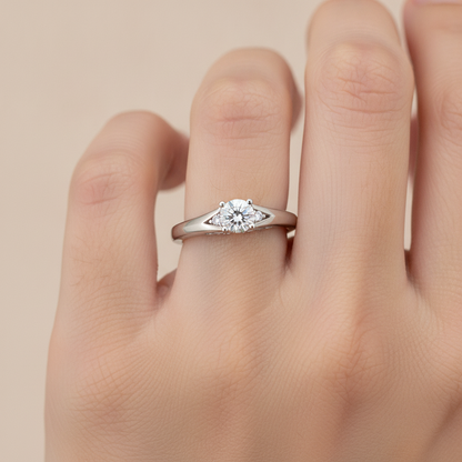 Danized Classic Solitaire Ring In 925 Sterling Silver - Thirteen