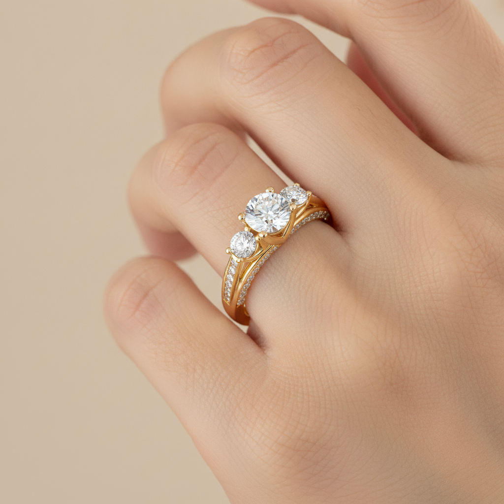 Unmatched Halo Solitaire Ring - Thirteen