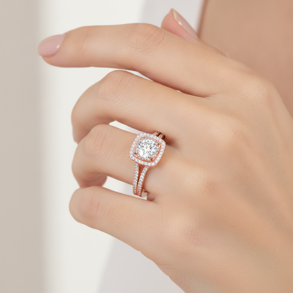 Exultant Halo Ring In 925 Sterling Silver - Thirteen