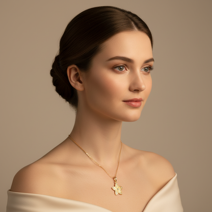 Timeless Diamond Flower Pendant Necklace In White Gold - Five