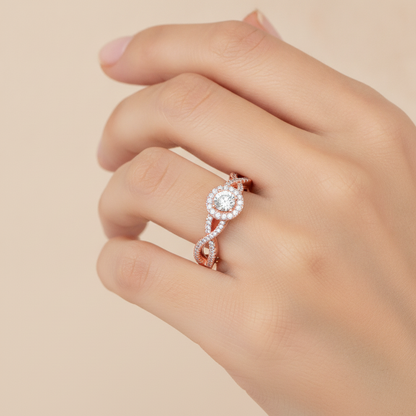 Fabulous Halo Diamond Ring - Thirteen