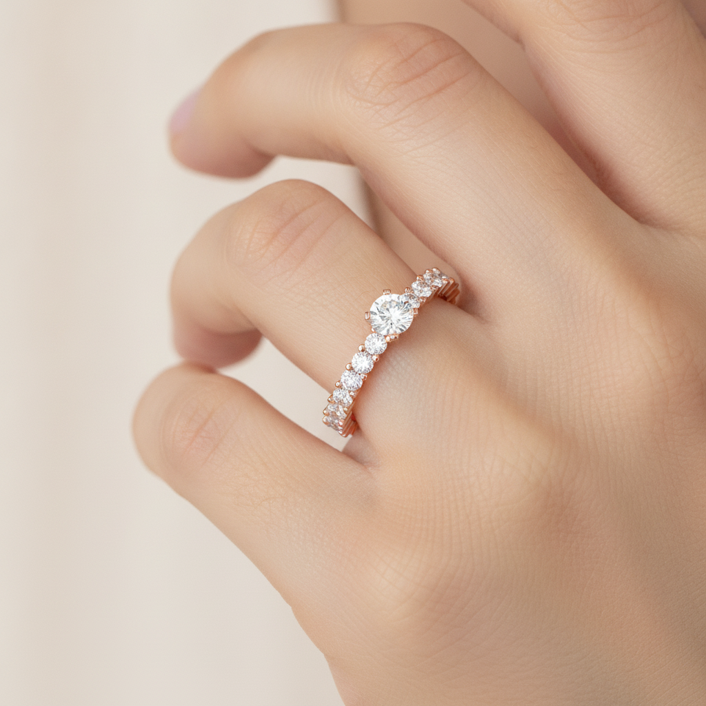 Grandiose Solitaire Ring In 925 Sterling Silver - Thirteen