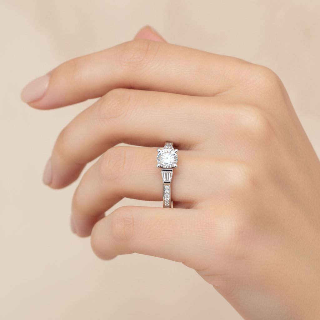 Prime Halo Solitaire Ring - Thirteen
