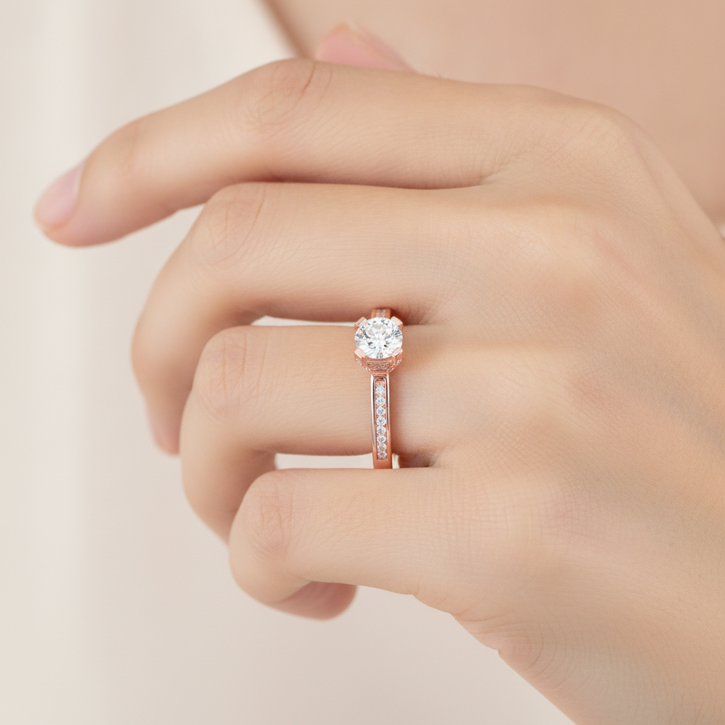 Baronial Solitaire Ring In 925 Sterling Silver - Thirteen