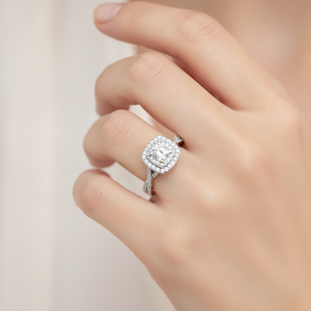 Cisting Bridal Ring Set In 925 Sterling Silver - Thirteen