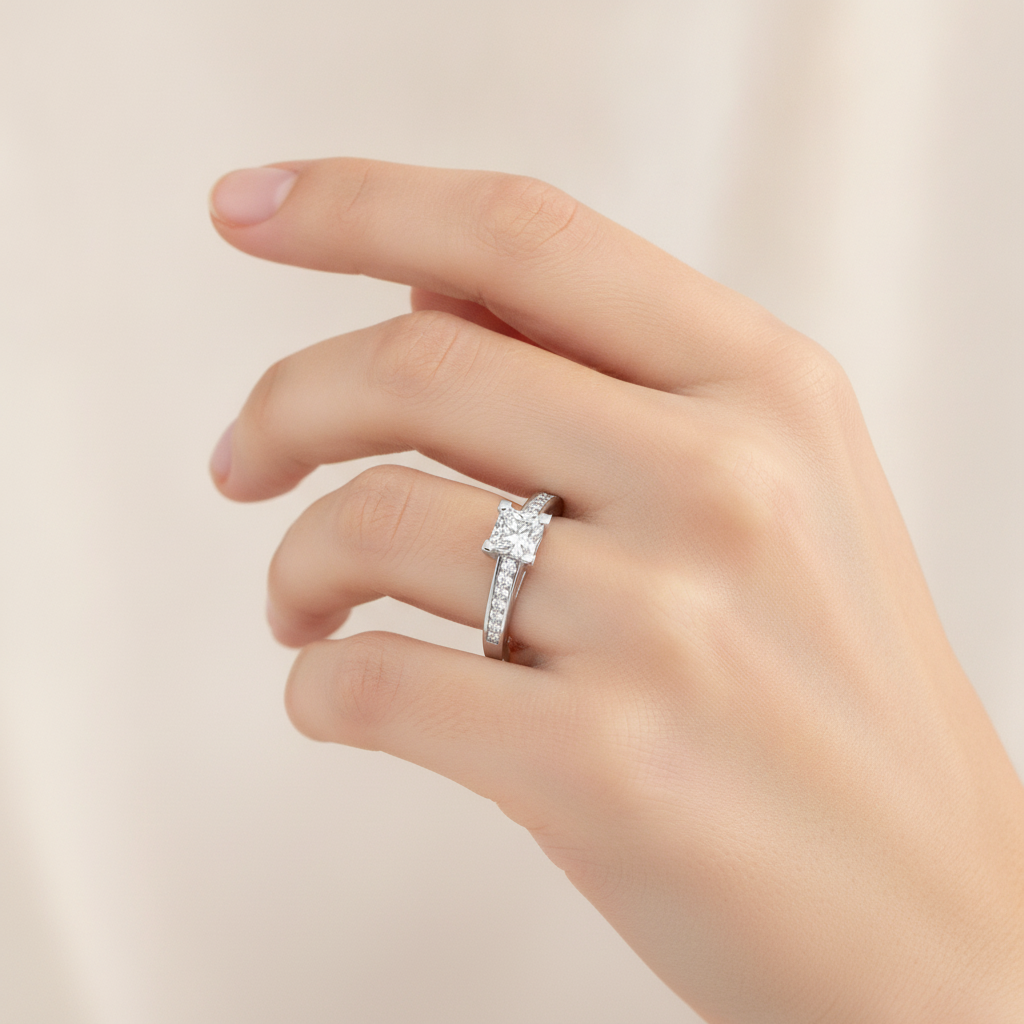 Fanciful Solitaire Ring In 925 Sterling Silver - Thirteen