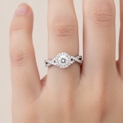 Cushy Bridal Ring Set In 925 Sterling Silver - Thirteen