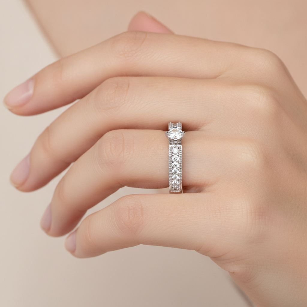 Bloom Solitaire Ring In 925 Sterling Silver - Thirteen