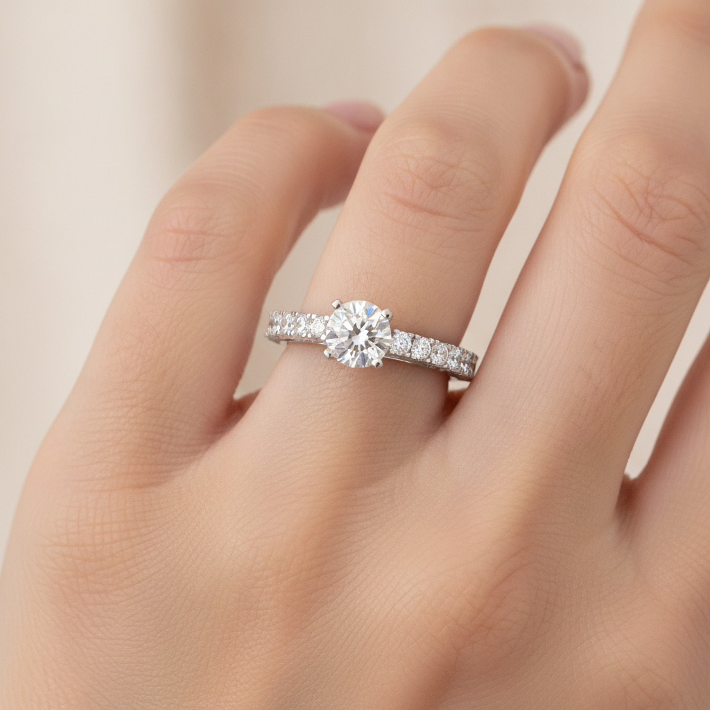May Flower Solitaire Ring In 925 Sterling Silver - Thirteen