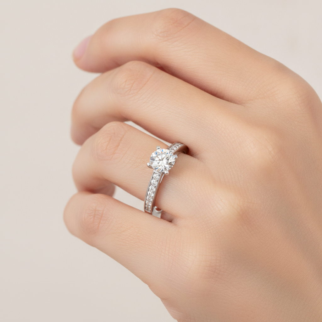 Gleamer Solitaire Ring In 925 Sterling Silver - Thirteen