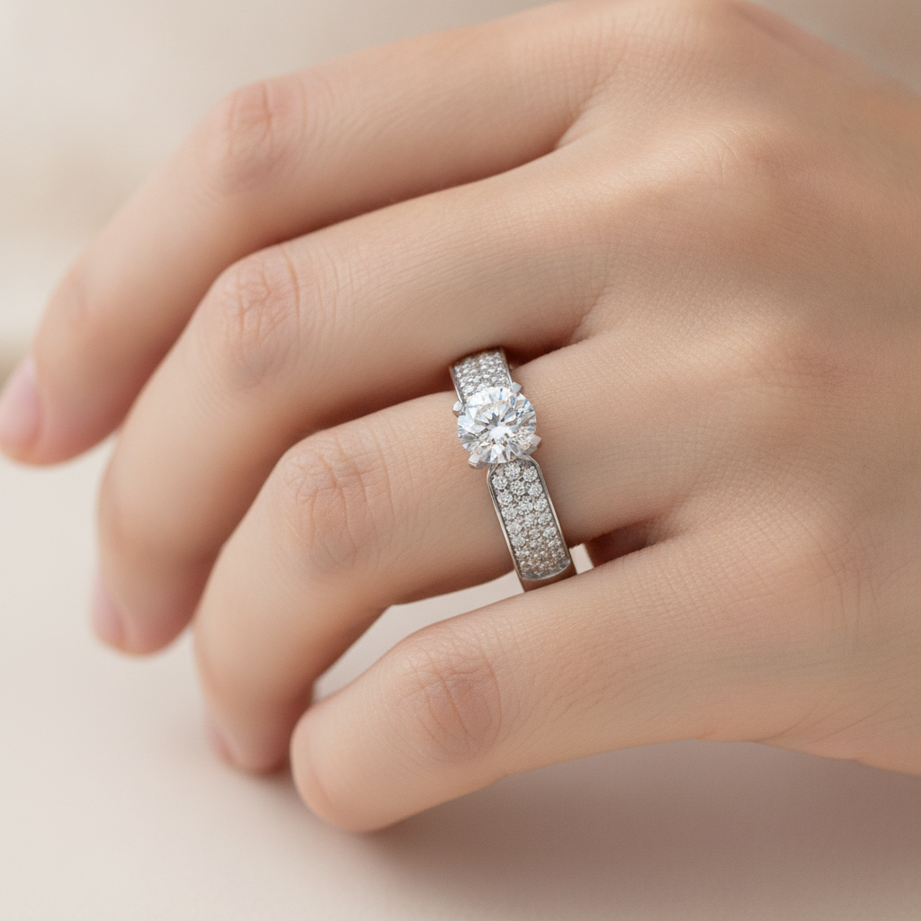 The Sweet Looking Solitaire Ring In 925 Sterling Silver - Thirteen