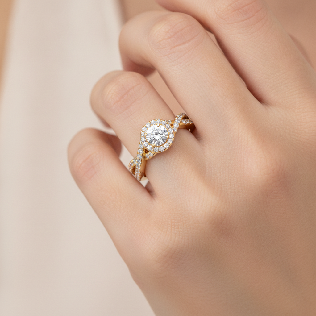 Soft Halo Ring In 925 Sterling Silver - Thirteen
