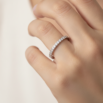 Cherry Eternity Band In 925 Sterling Silver - Thirteen