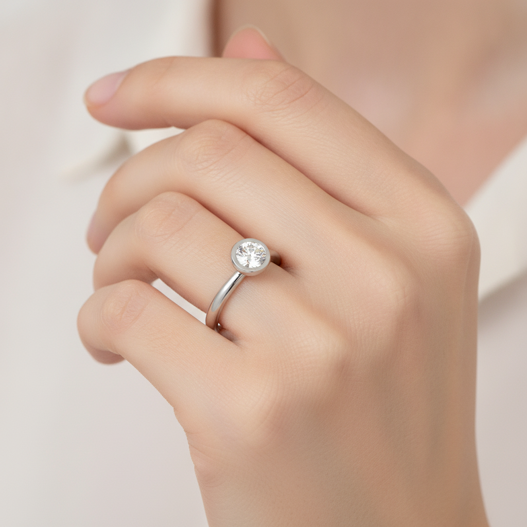 Riparian Solitaire Ring In 925 Sterling Silver - Thirteen