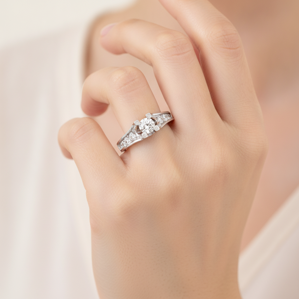 Bonita Diamond Ring In 925 Sterling Silver - Thirteen