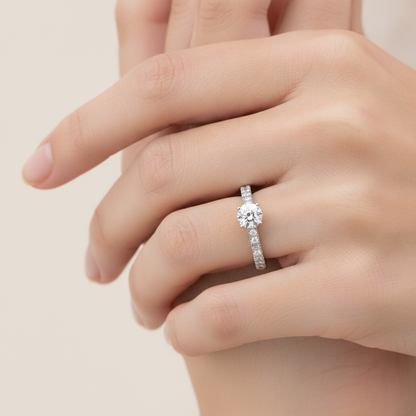 The Gracious Solitaire Ring In 925 Sterling Silver - Thirteen