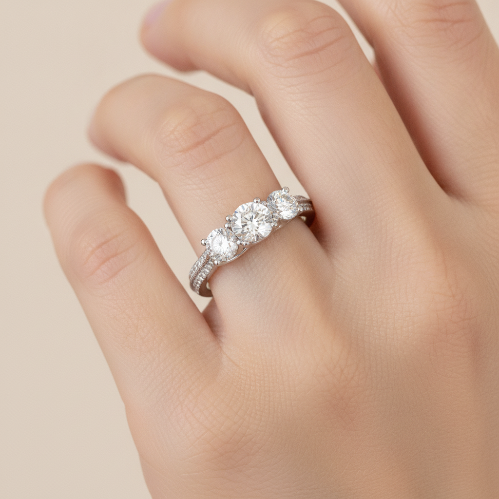 Elite Halo Solitaire Ring - Thirteen