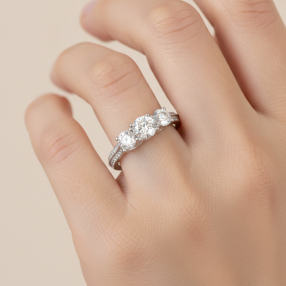 Elite Halo Solitaire Ring - Thirteen