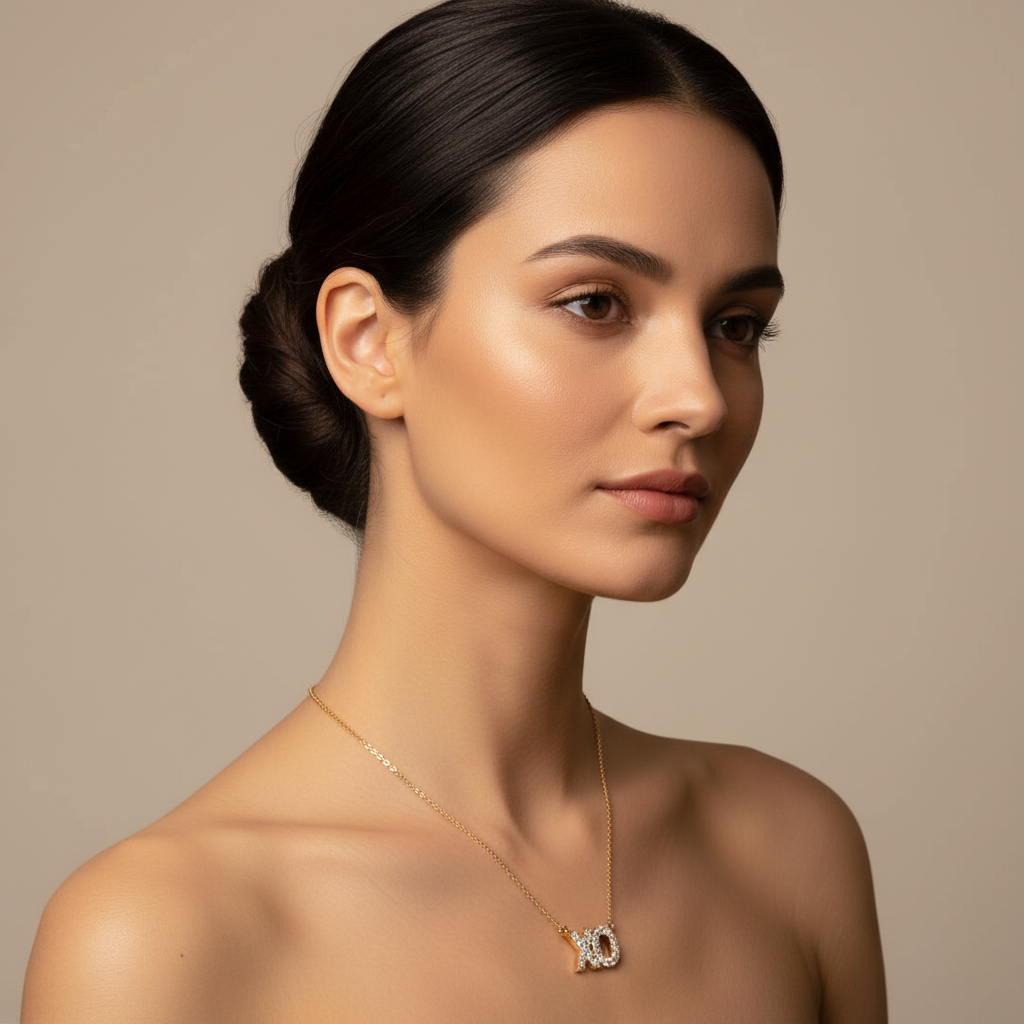 Xo Hugs And Kisses Pav Crystal Pendant Necklace - Five