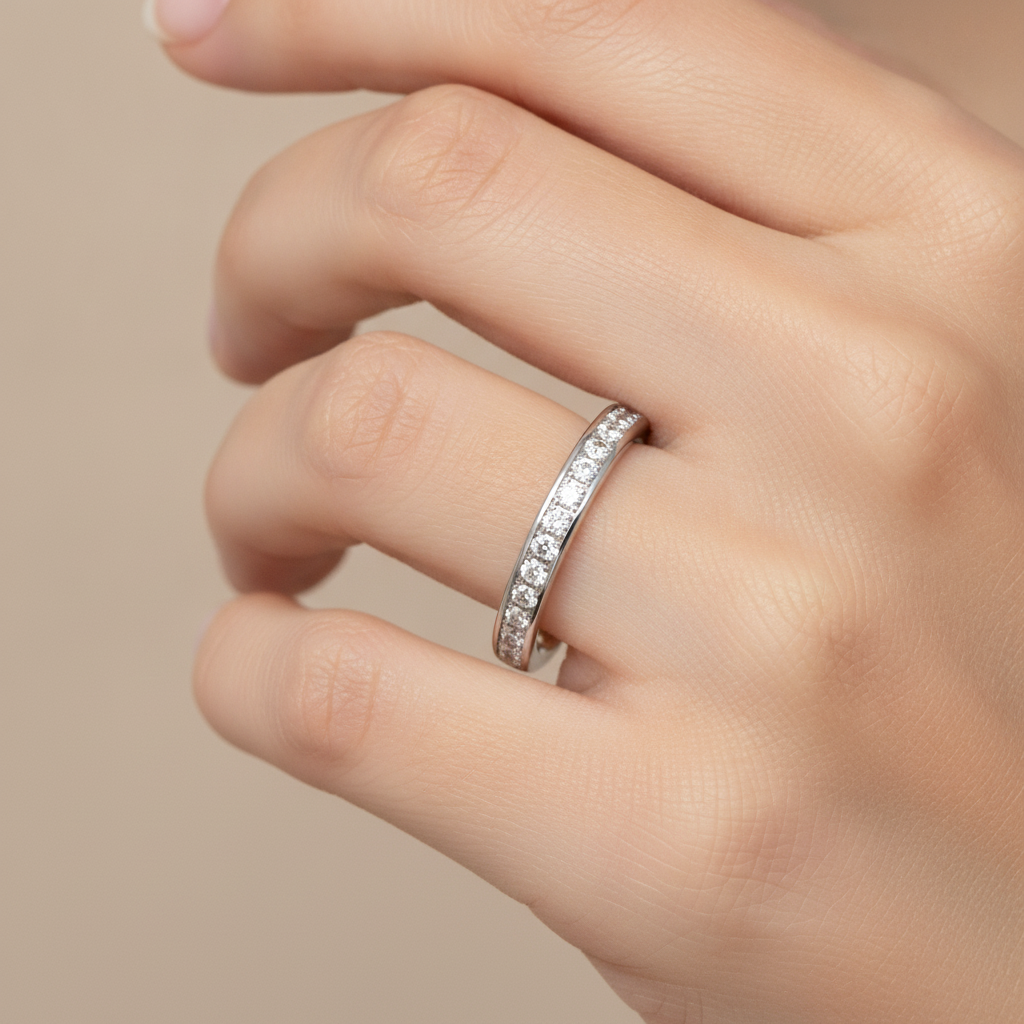 Feaush Half Eternity Band In 925 Sterling Silver - Thirteen