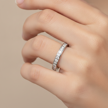 Feaush Half Eternity Band In 925 Sterling Silver - Thirteen