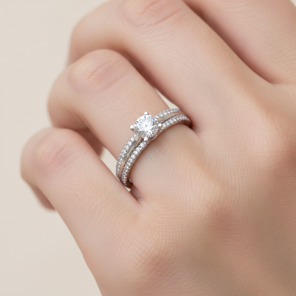 A Cutting Edge Solitaire Ring In 925 Sterling Silver - Thirteen
