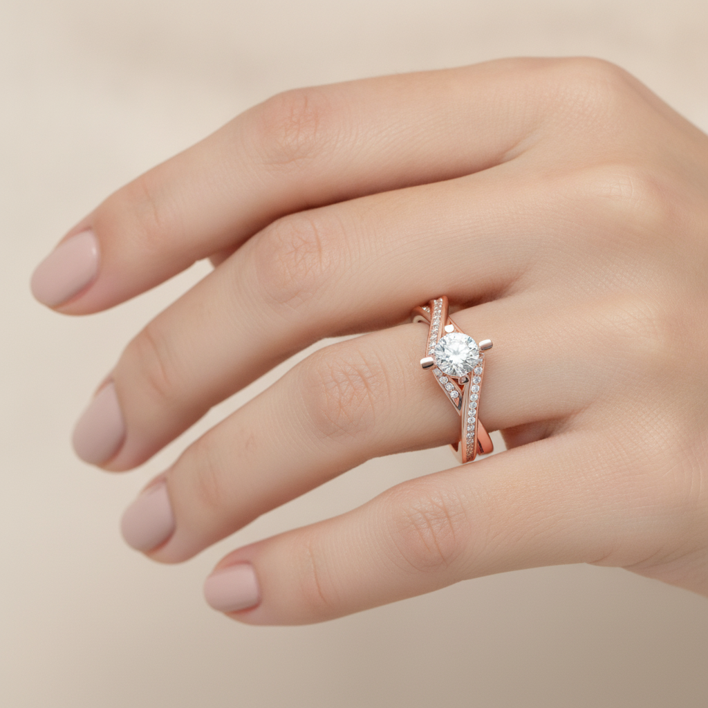 Hermoso Solitaire Ring In 925 Sterling Silver - Fourteen
