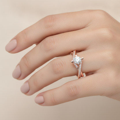 Hermoso Solitaire Ring In 925 Sterling Silver - Fourteen