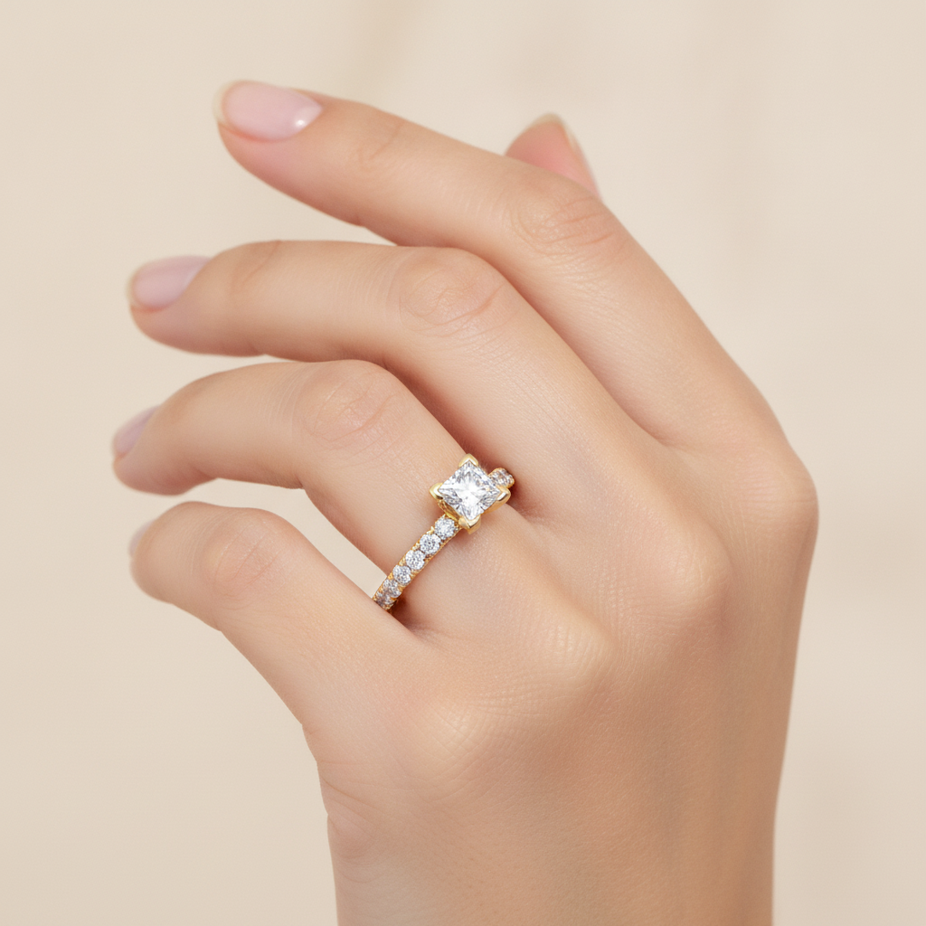Coruscating Solitaire Ring In 925 Sterling Silver - Thirteen