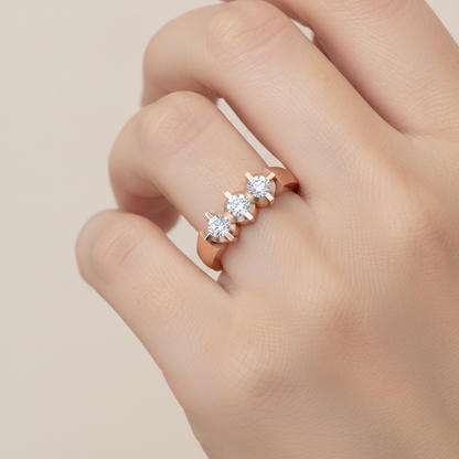 Gorgeous Gems Tri Stone Ring In 925 Sterling Silver - Thirteen