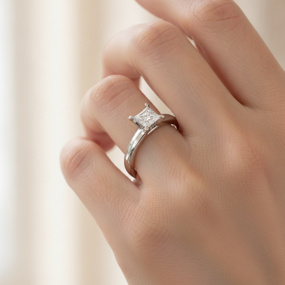 The Radiant Solitaire Ring In 925 Sterling Silver - Thirteen