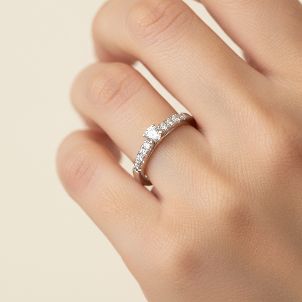 Cele Rose Solitaire Ring In 925 Sterling Silver - Thirteen