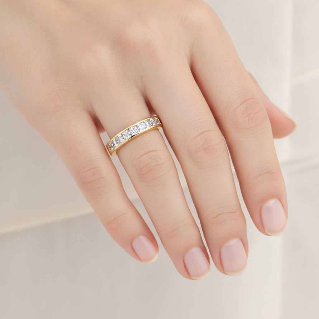 Serene Half Eternity Band In 925 Sterling Silver - Thirteen
