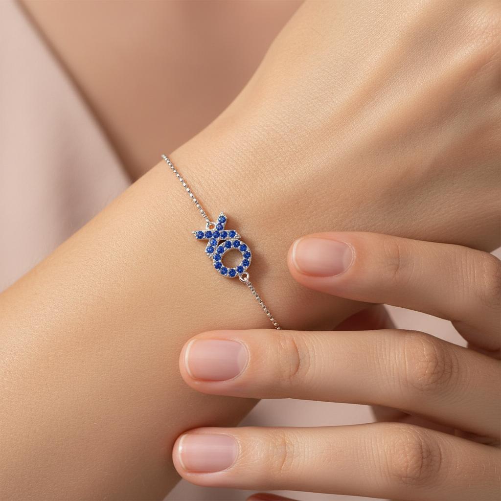 Blue Sapphire Xo Hugs And Kisses Bracelet - Eight