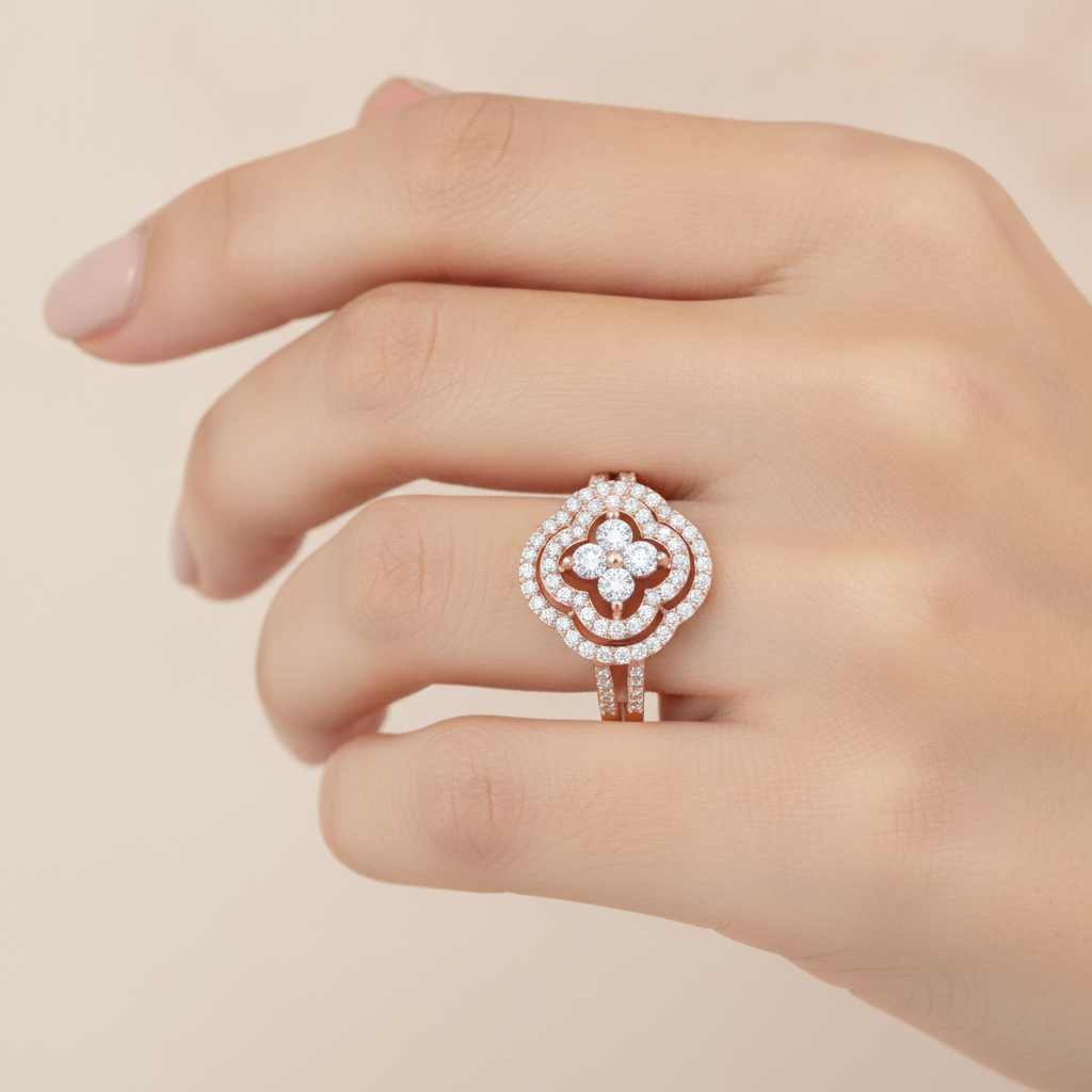 Vintage Inspired Cocktail Ring In 925 Sterling Silver - Thirteen