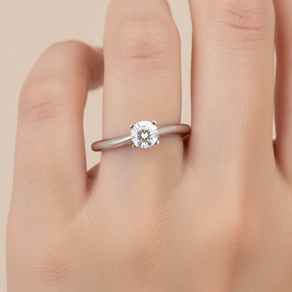 Mellifluous Solitaire Ring In 925 Sterling Silver - Thirteen