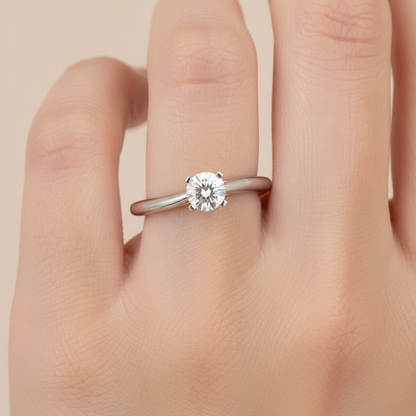 Mellifluous Solitaire Ring In 925 Sterling Silver - Thirteen