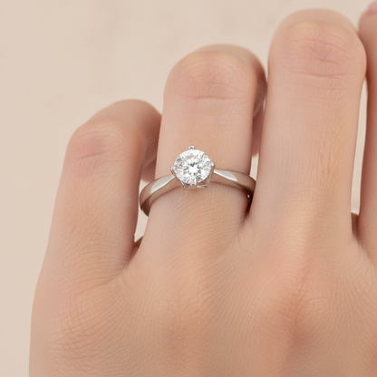 Plethora Solitaire Ring In 925 Sterling Silver - Fourteen