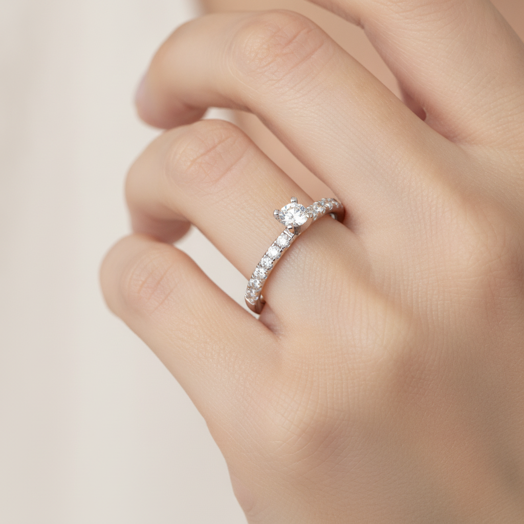 Tangled Solitaire Ring In 925 Sterling Silver - Thirteen