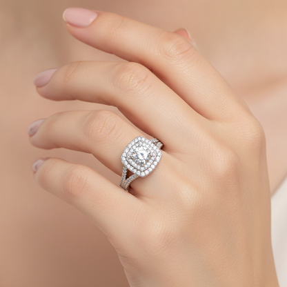 Light Bridal Ring Set In 925 Sterling Silver - Thirteen