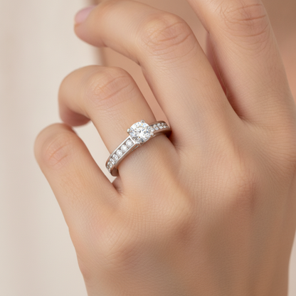 Alluring Solitaire Ring In 925 Sterling Silver - Thirteen