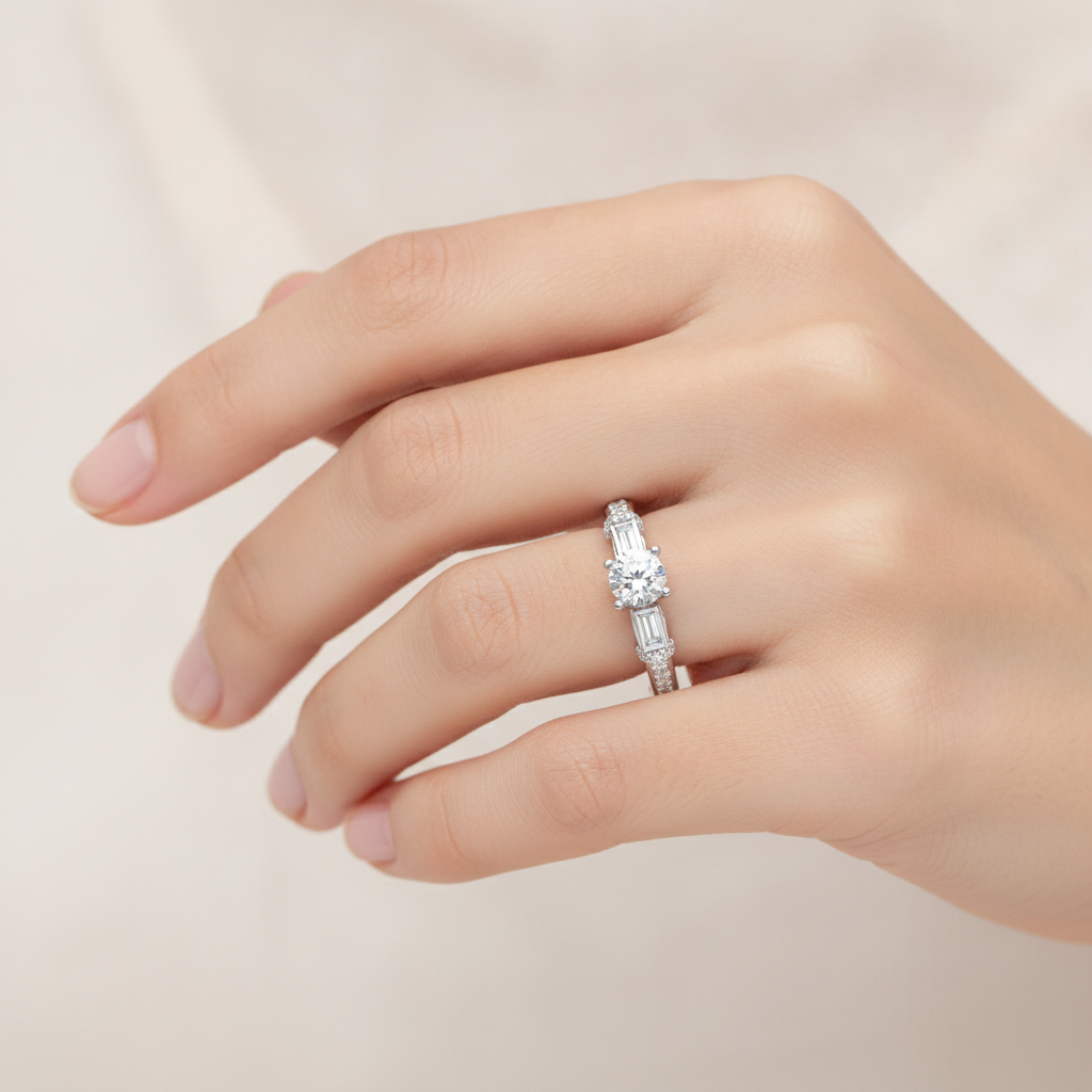 The Great Solitaire Ring In 925 Sterling Silver - Thirteen