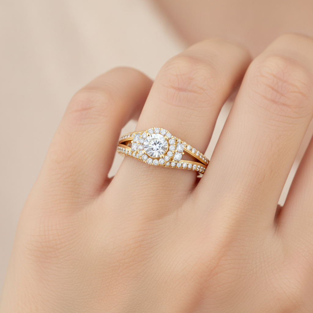 New Aged Halo Ring In 925 Sterling Silver - Thirteen