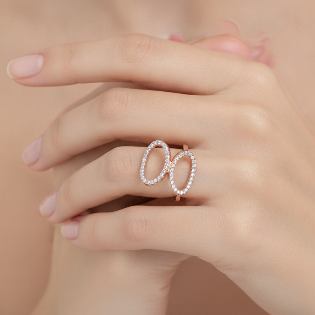 Dazzle Dreams Diamond Ring In 925 Sterling Silver - Thirteen