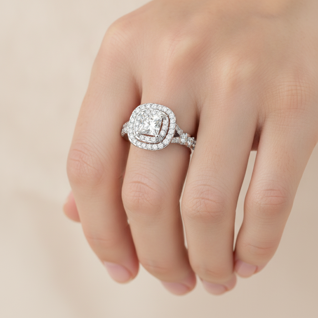 Awe Struck Halo Ring - Fourteen