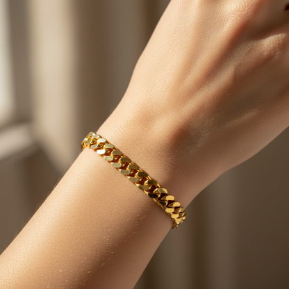 Cuban Link Chain Bracelet With Box Clasp For Men 5.5 Mm Wide - Six