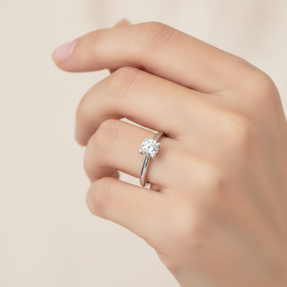 Redolent Solitaire Ring In 925 Sterling Silver - Thirteen