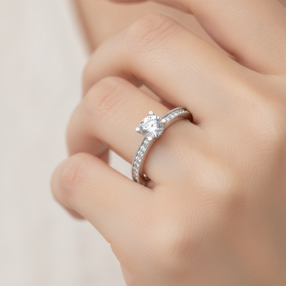 The Glamourous Solitaire Ring In 925 Sterling Silver - Thirteen