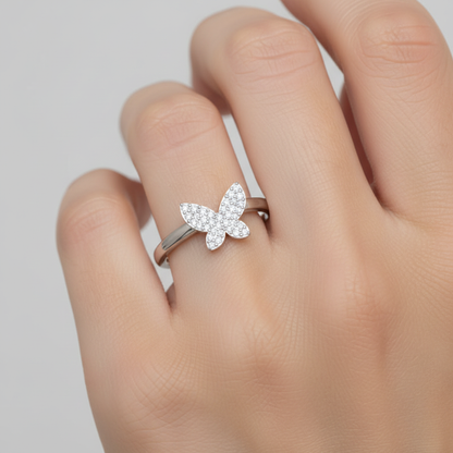 Pav Diamond Butterfly Ring - Eight