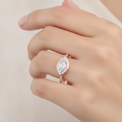 Marquise Shaped Diamond Ring - Thirteen